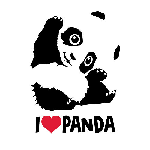 Мужской свитшот I love panda / Белый – фото 3