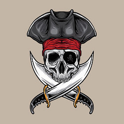 Свитшот хлопковый мужской Одноглазый роджер, цвет: миндальный — фото 2