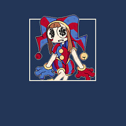 Свитшот хлопковый мужской Pixel Pomni, цвет: тёмно-синий — фото 2