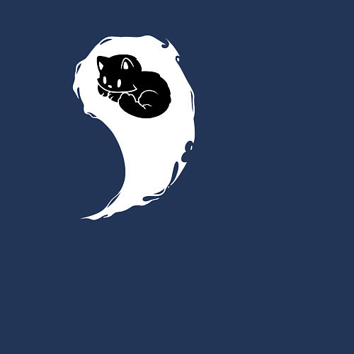 Мужской свитшот Инь ян белый парная / Тёмно-синий – фото 3