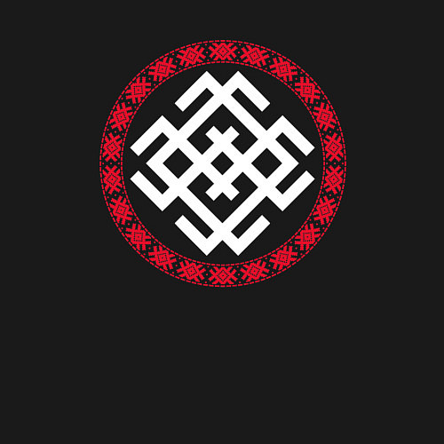 Мужской свитшот Символ оберег белобога в кольце / Черный – фото 3