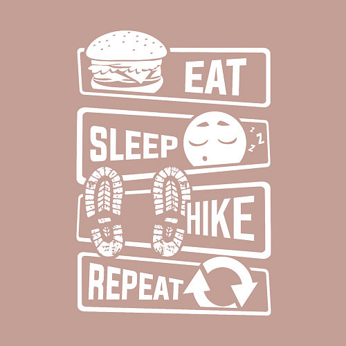 Мужской свитшот Еда сон туризм / Пыльно-розовый – фото 3