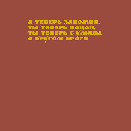 Мужской свитшот А теперь запомни, ты теперь пацан, ты теперь с ули / Кирпичный – фото 3