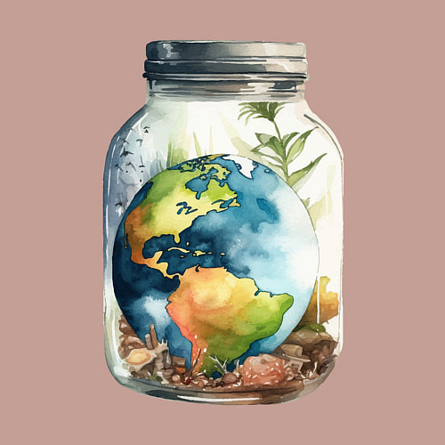 Мужской свитшот Мир в банке - Земля / Пыльно-розовый – фото 3