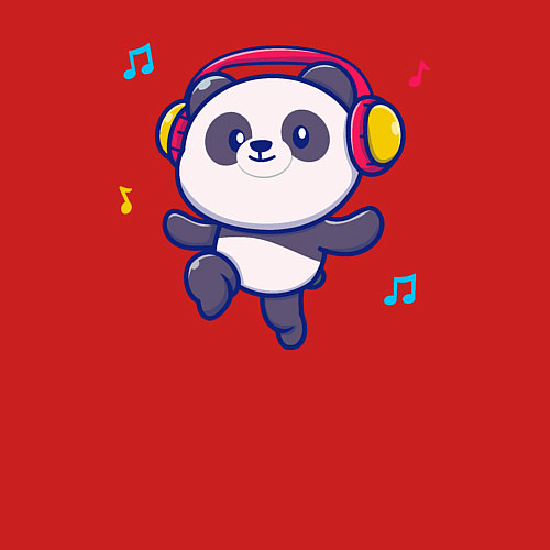 Мужской свитшот Music panda / Красный – фото 3
