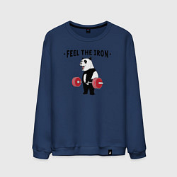Мужской свитшот Почувствуй железо - панда бодибилдер