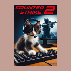 Свитшот хлопковый мужской Counter strike 2 - kitten, цвет: пыльно-розовый — фото 2