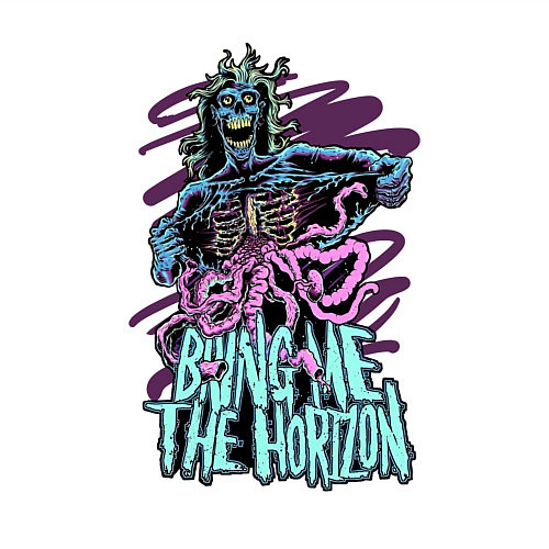 Мужской свитшот Bring Me the Horizon - Zombie / Белый – фото 3