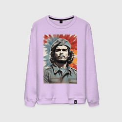 Свитшот хлопковый мужской Портрет Че Гевара, цвет: лаванда