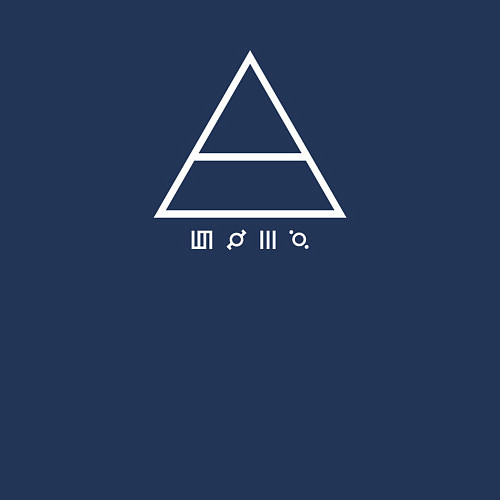 Мужской свитшот 30 Seconds to mars логотип треугольник / Тёмно-синий – фото 3