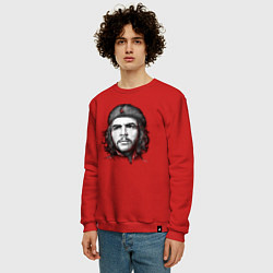 Свитшот хлопковый мужской Че Гевара портрет, цвет: красный — фото 2