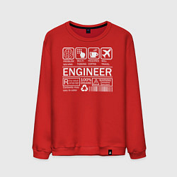 Свитшот хлопковый мужской Знаки инженера, цвет: красный