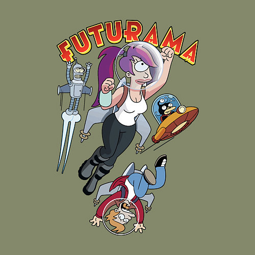 Мужской свитшот Футурама в космосе / Авокадо – фото 3