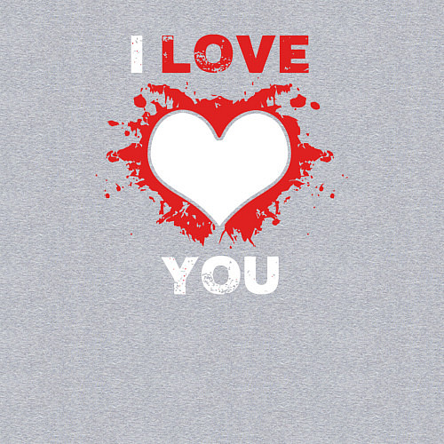 Мужской свитшот I love you heart / Меланж – фото 3