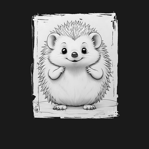 Мужской свитшот Пухлый ежик / Черный – фото 3