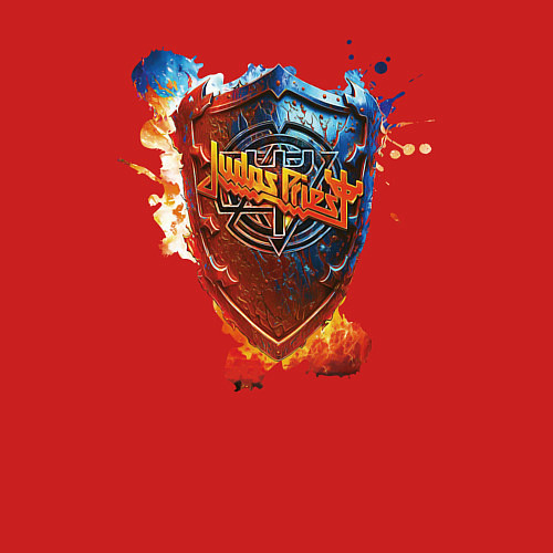 Мужской свитшот Album Invincible Shield - Judas Priest / Красный – фото 3