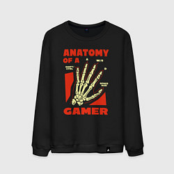 Свитшот хлопковый мужской Anatomy of a gamer, цвет: черный