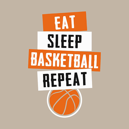 Мужской свитшот Eat sleep basketball / Миндальный – фото 3