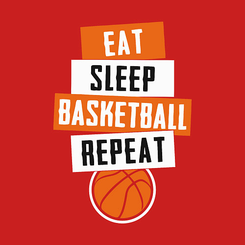 Мужской свитшот Eat sleep basketball / Красный – фото 3