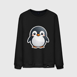 Свитшот хлопковый мужской Пингвин цыпленок, цвет: черный