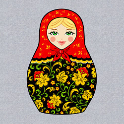 Свитшот хлопковый мужской Матрёшка в хохломской росписи, цвет: меланж — фото 2