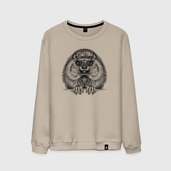 Свитшот хлопковый мужской Суслик в очках, цвет: миндальный