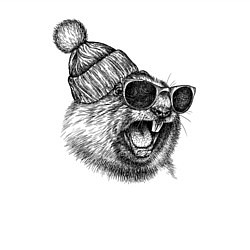 Свитшот хлопковый мужской Орущий суслик-хипстер, цвет: белый — фото 2