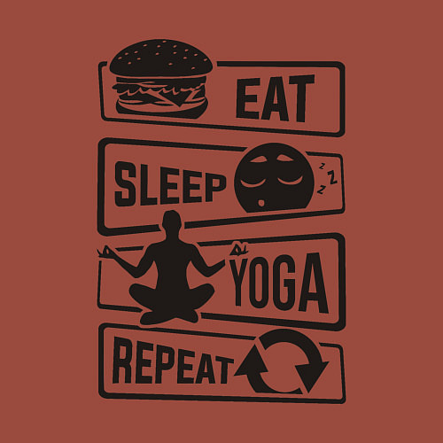 Мужской свитшот Eat sleep yoga repeat / Кирпичный – фото 3