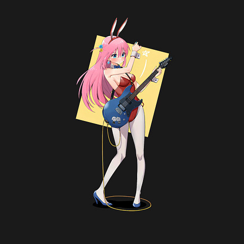 Мужской свитшот Зайка Хитори - двухсторонний принт / Черный – фото 3