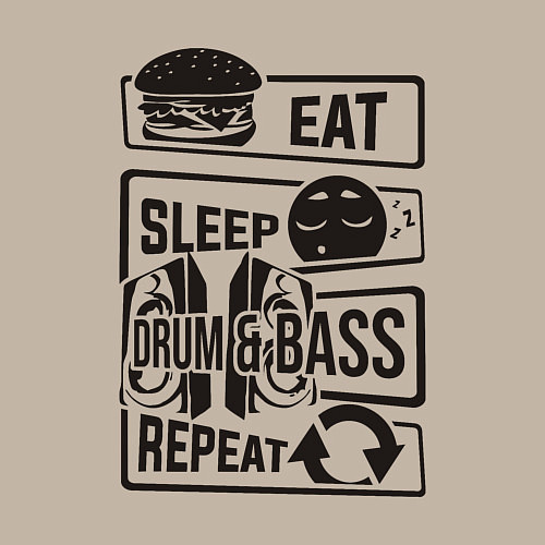 Мужской свитшот Есть спать драм-н-бейс / Миндальный – фото 3