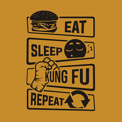 Свитшот хлопковый мужской Есть спать кунг-фу, цвет: горчичный — фото 2