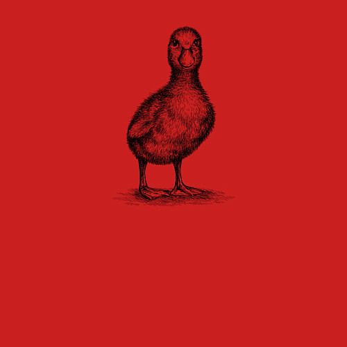 Мужской свитшот Утенок пушистый / Красный – фото 3