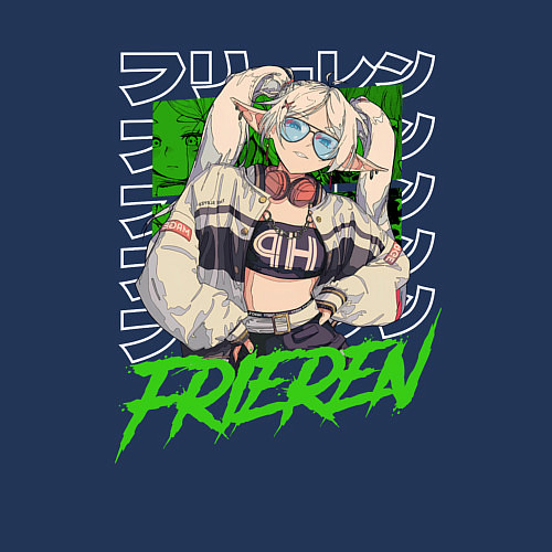 Мужской свитшот Frieren mage elf / Тёмно-синий – фото 3