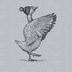 Свитшот хлопковый мужской Гусь в зимней шапке, цвет: меланж — фото 2