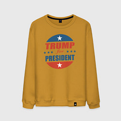 Свитшот хлопковый мужской Трампа в президенты, цвет: горчичный
