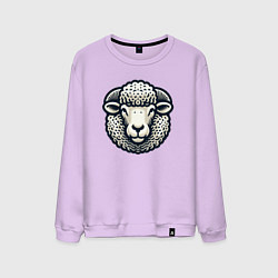 Свитшот хлопковый мужской Голова барана, цвет: лаванда