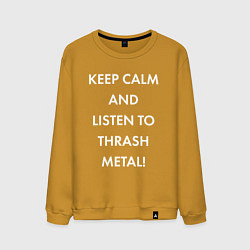 Мужской свитшот Надпись Keep calm and listen to thash metal