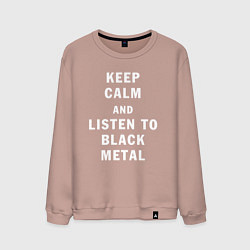Мужской свитшот Надпись Keep calm and listen to black metal