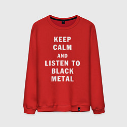 Мужской свитшот Надпись Keep calm and listen to black metal