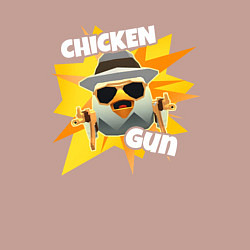 Свитшот хлопковый мужской Чикен Ган - курица, цвет: пыльно-розовый — фото 2