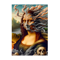 Свитшот хлопковый мужской Mona Lisa smoke - surrealism, цвет: белый — фото 2