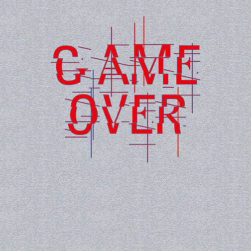 Мужской свитшот Надпись - Game over / Меланж – фото 3