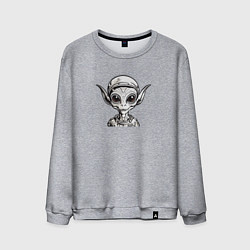 Свитшот хлопковый мужской Добрый пришелец, цвет: меланж