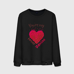 Свитшот хлопковый мужской Ты моя вечная валентинка-you re my forever valenti, цвет: черный