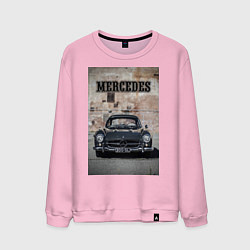 Свитшот хлопковый мужской Mercedes-Benz 300SL, цвет: светло-розовый