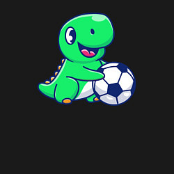 Свитшот хлопковый мужской Динозавр футболист, цвет: черный — фото 2