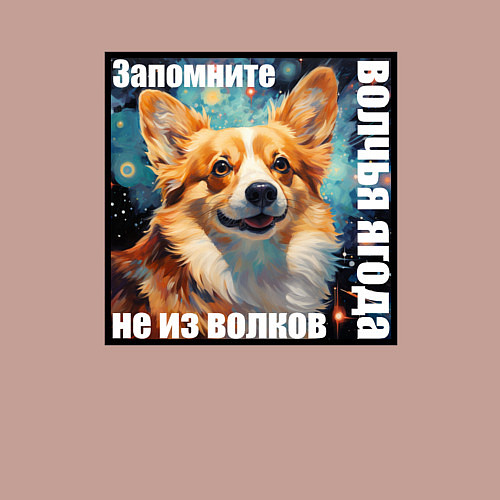 Мужской свитшот Мудрая рыжая корги / Пыльно-розовый – фото 3