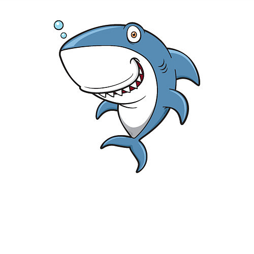 Мужской свитшот Cute shark / Белый – фото 3