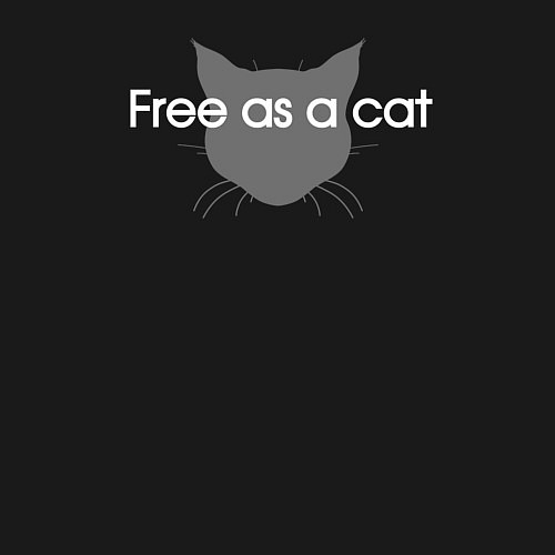 Мужской свитшот Free as a cat / Черный – фото 3