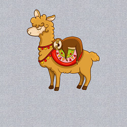 Свитшот хлопковый мужской Лама и ленивец, цвет: меланж — фото 2